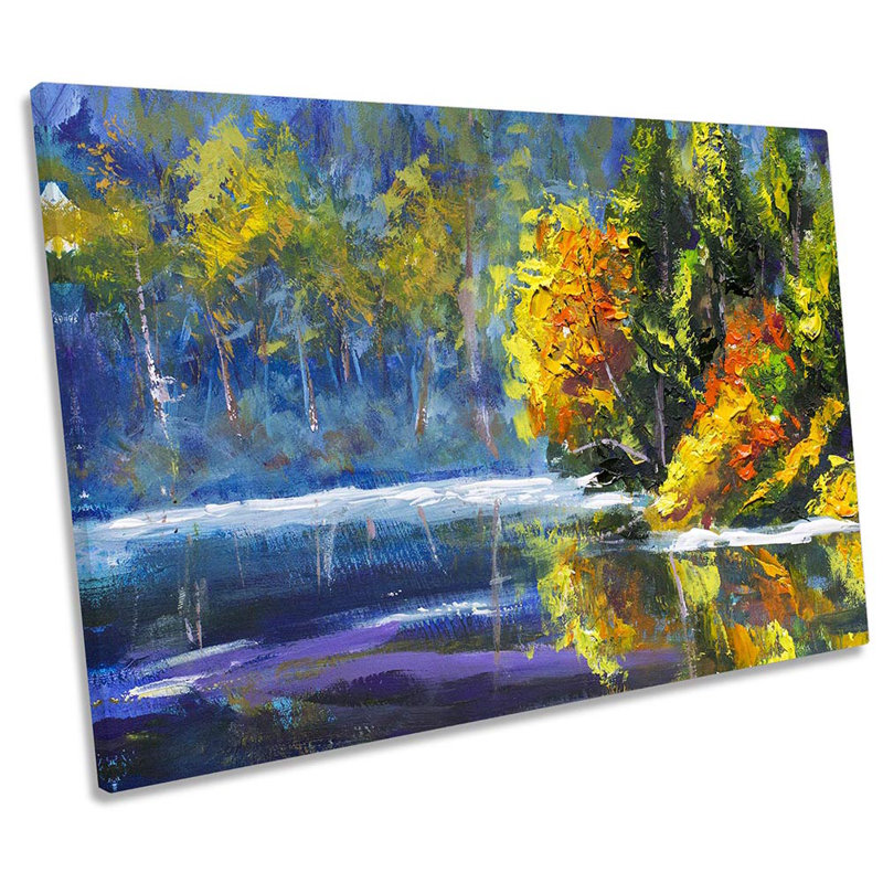 Blue Lake Repro Landscape - Wrapped Canvas Print, 30.5cm H x 45.7cm W x 2cm D