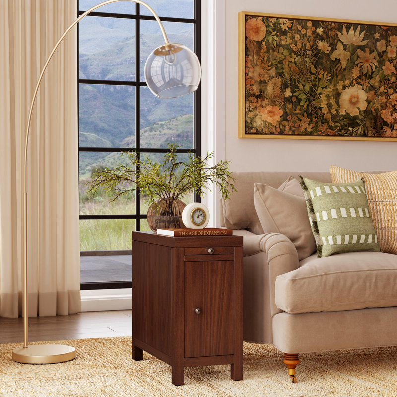 Celine Storage End Table, Walnut