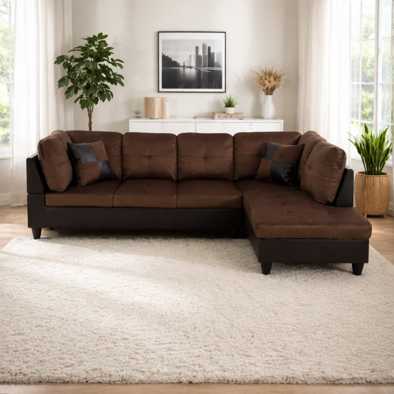 Canapé et chaise longue à gauche Elrama de 103,5 po, Accoudoir à droite (vu de face)