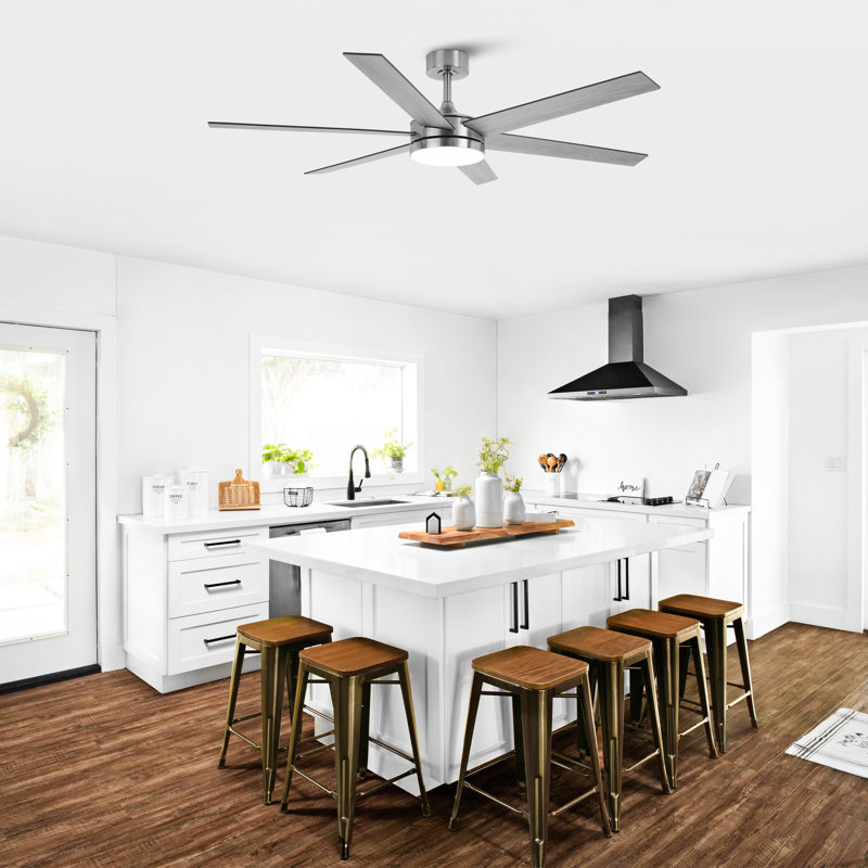 Vaczon 60" Modern Smart Large Ceiling Fan with Dimmable 3CCT LED Lights, 6-Speed Reversible DC Motor, Timer, Remote and App Control