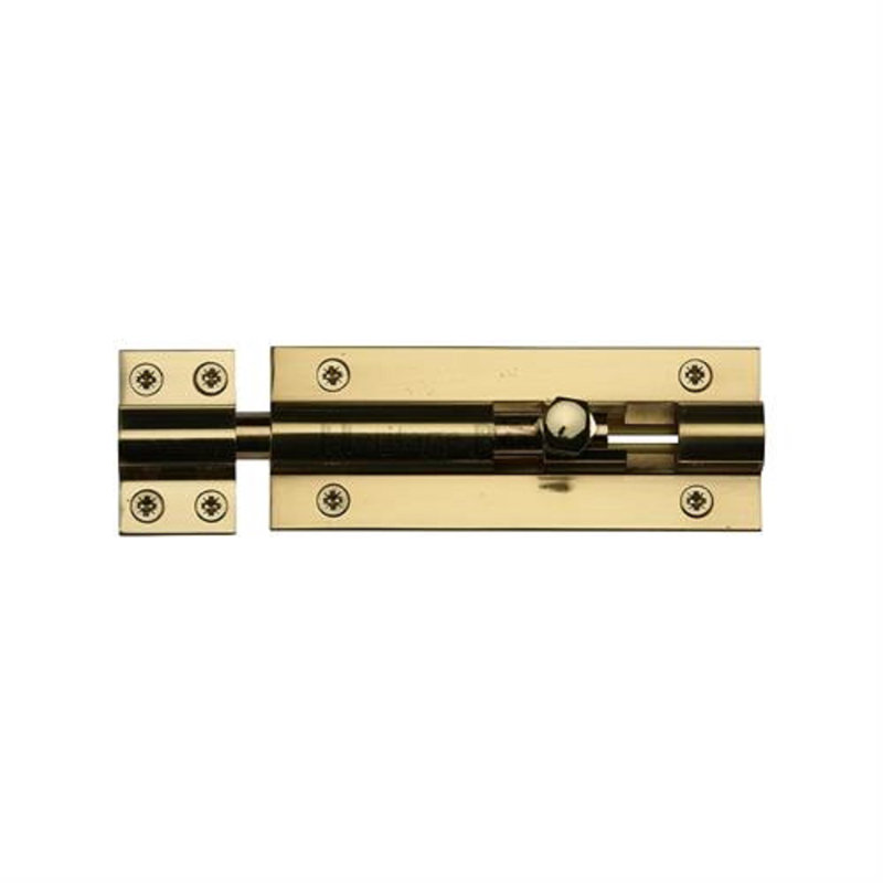 Heritage Brass Heritage Door Bolt Straight, Polished Brass, 10.16 cm H x 2.54 cm W
