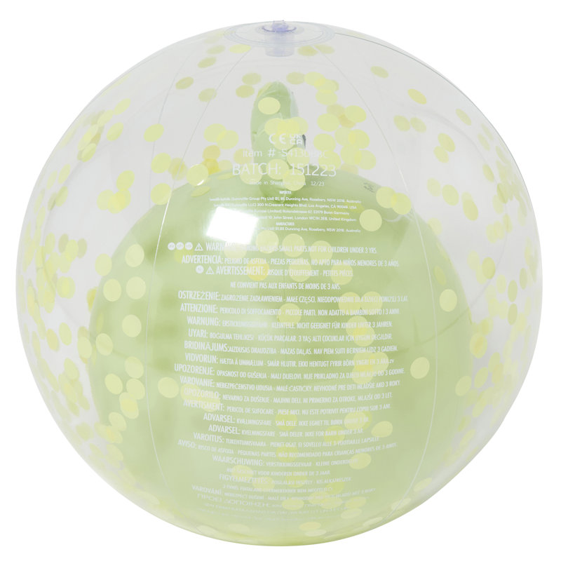 Sunnylife: ballon de plage gonflable 3D - Kaki biscuit The Croc Light - ballon transparent de 13,7 po