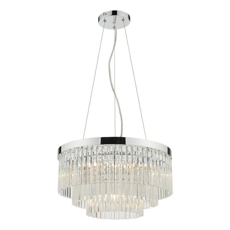 5 - Light Crystal Chandelier, Polished Chrome