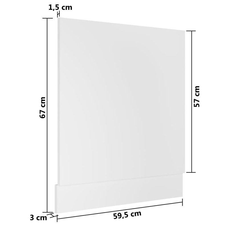  Panneau de lave-vaisselle vidaXL Lyon 59,5 x 3 x 67 cm, Blanc