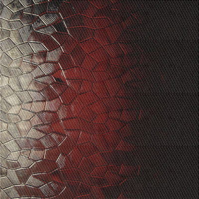 Tapis rouge / noir à motif géométrique Lyndsey