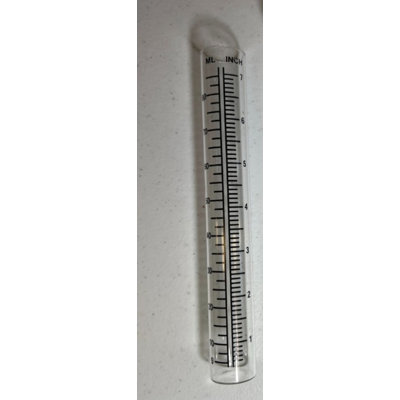 8.25" x 1.25" Rain Gauge Glass Tube