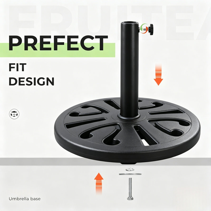 Base de parasol extérieure carrée 33 lb, support de patio 15 po, base de table de marché robuste