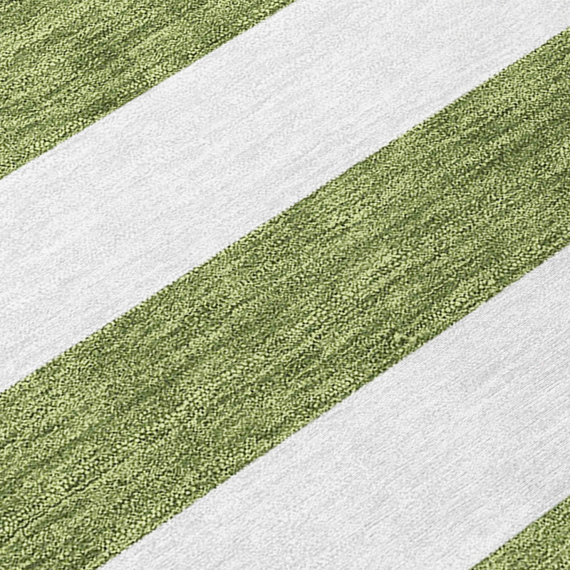 Washable Striped Indoor / Outdoor Rug, Rectangle 1'8" x 2'6"