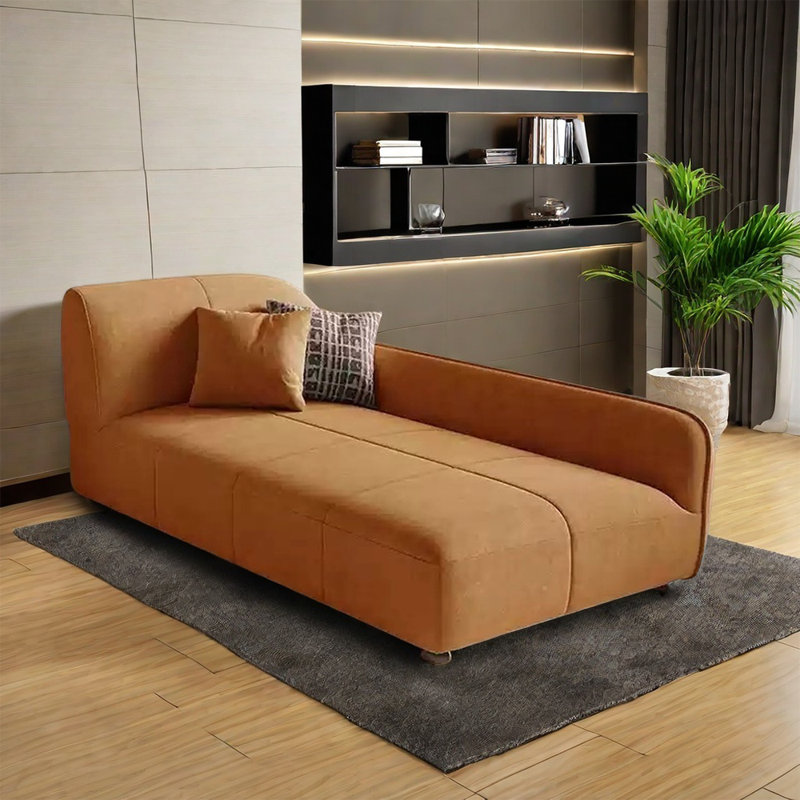 Chaise en pin de haute qualité de style moderne, Orange, Orienté à gauche (vu de face)