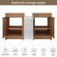 Meuble-lavabo double 60 po avec lavabo en céramique et armoire de rangement blanche Beid-1294429813