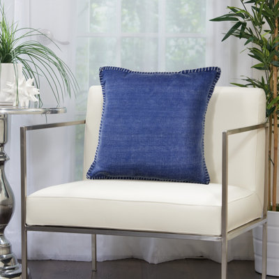 Madisons Stonewashed Solid Color Cotton Square Throw Pillow Cover