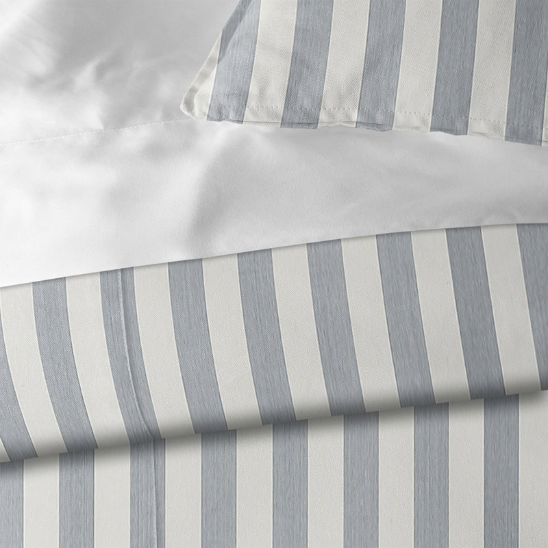 Lea Beige Standard Cotton 3 Piece Comforter Set, Cal. King Comforter + 2 Shams + 2 Throw Pillows, Gray Striped