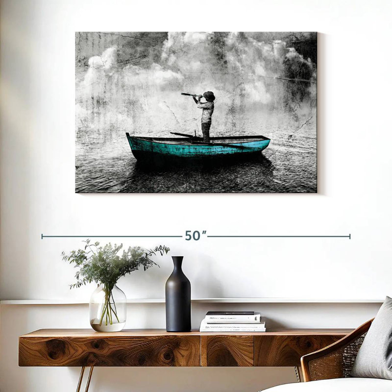 Mehar Man On Boat, 26" H x 39" W