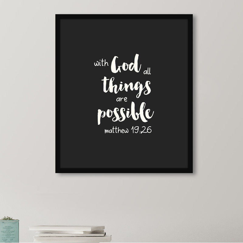 «With God all Things Are possible», art textuel encadré
