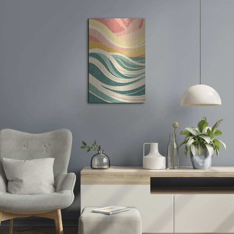 «Abstract Waves» par Andreas Magnusson, art mural en métal, 16 po x 24 po