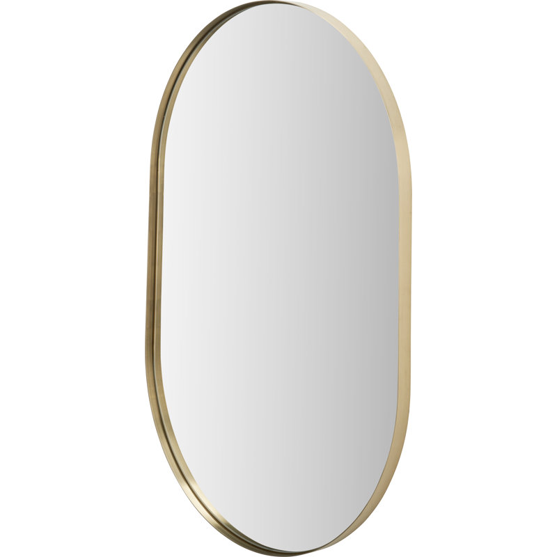 Stainless Steel Oval Wall Mirror, Brushed Gold