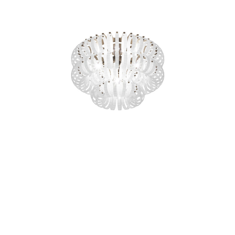 Ecos 3 - Light Flush Mount, White Striped, Matte Bronze