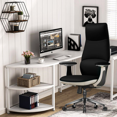 Fauteuil de direction ergonomique en cuir véritable
