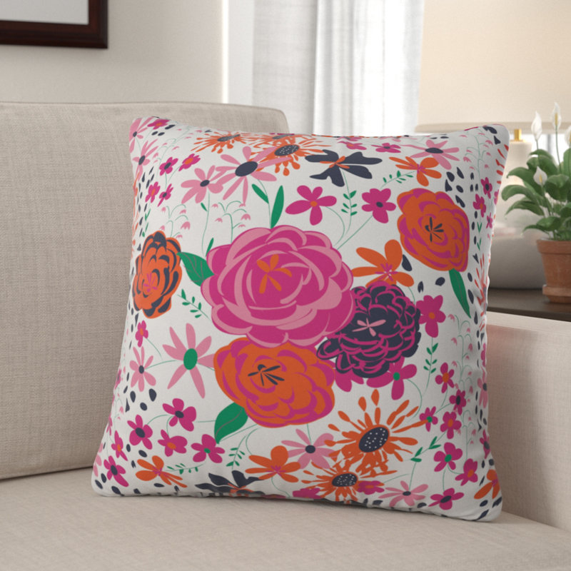 Coussin décoratif intérieur / extérieur Bloomimg Love, 20 po x 20 po