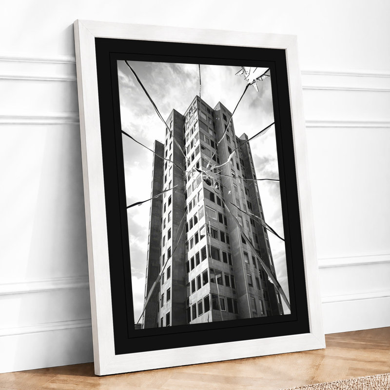 Vertical Lines Industrial - Framed Print, A4 - 29.7 x 21.0 cm, White