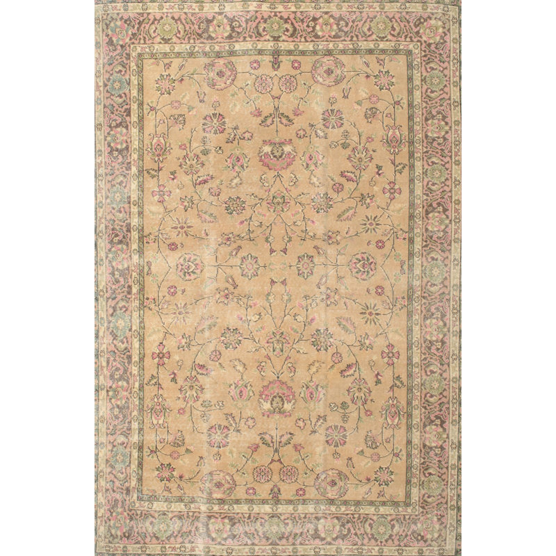 Tapis traditionnel veston beige, Rectangle 5 pi x 7 pi