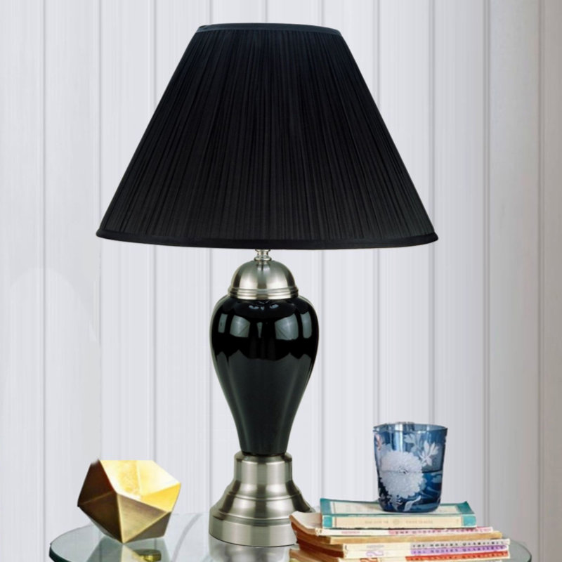 Lampe de table 27 po Pamala, Noir, noir, noir, noir, Argent argent