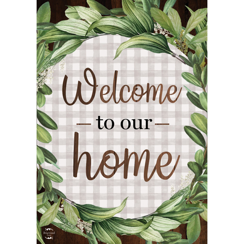 Welcome to Our Home Wreath - Drapeau de maison à double face