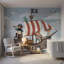 Adhésif mural bateau pirate, aventure océanique-1185528934-1185528931