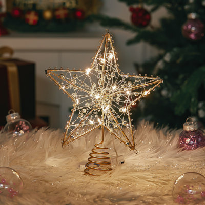 Metal Astrology & Stars Tree Topper - Lighted