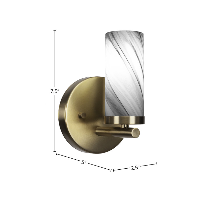 Nevena Wall Sconce Shown With 2.5” Glass, New Age Brass, Colorful