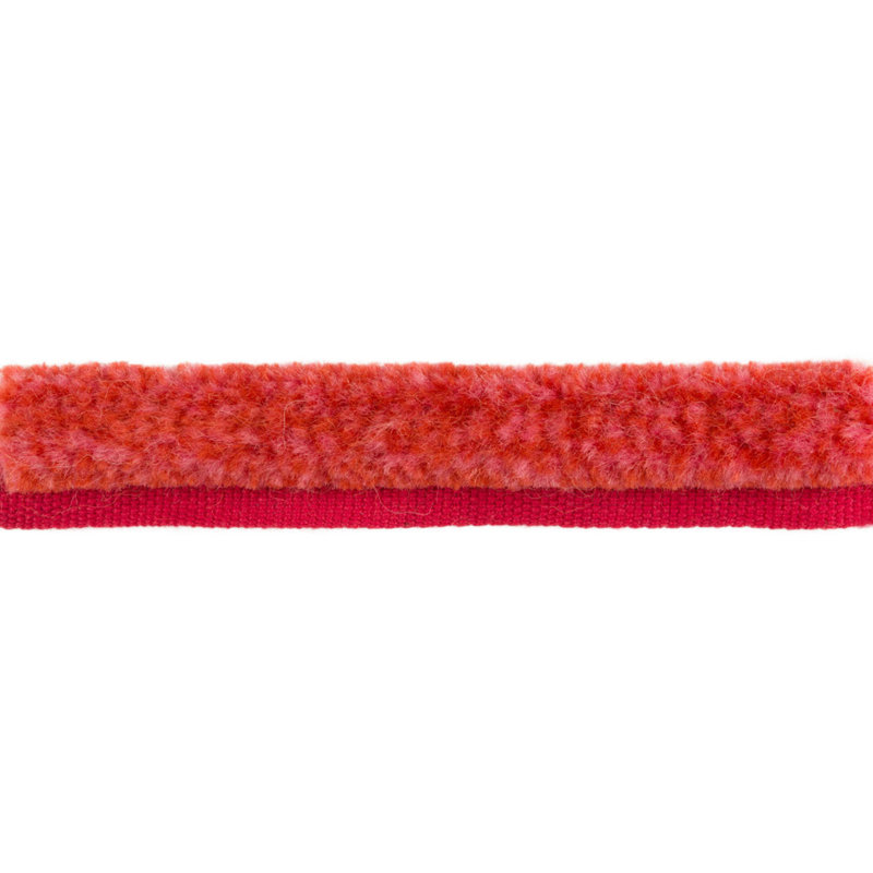Brosse De Laine Cotton Blend Trim, Red/Pink