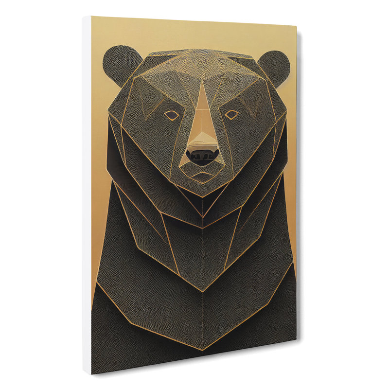 XC1022-1674X Contemporary Bear No.3 Abstract - Wrapped Canvas Print, 50cm H x 35cm W x 3cm D