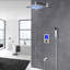 12 Inch Chrome Wall Shower System with Thermostatic Valve and Handheld Spray