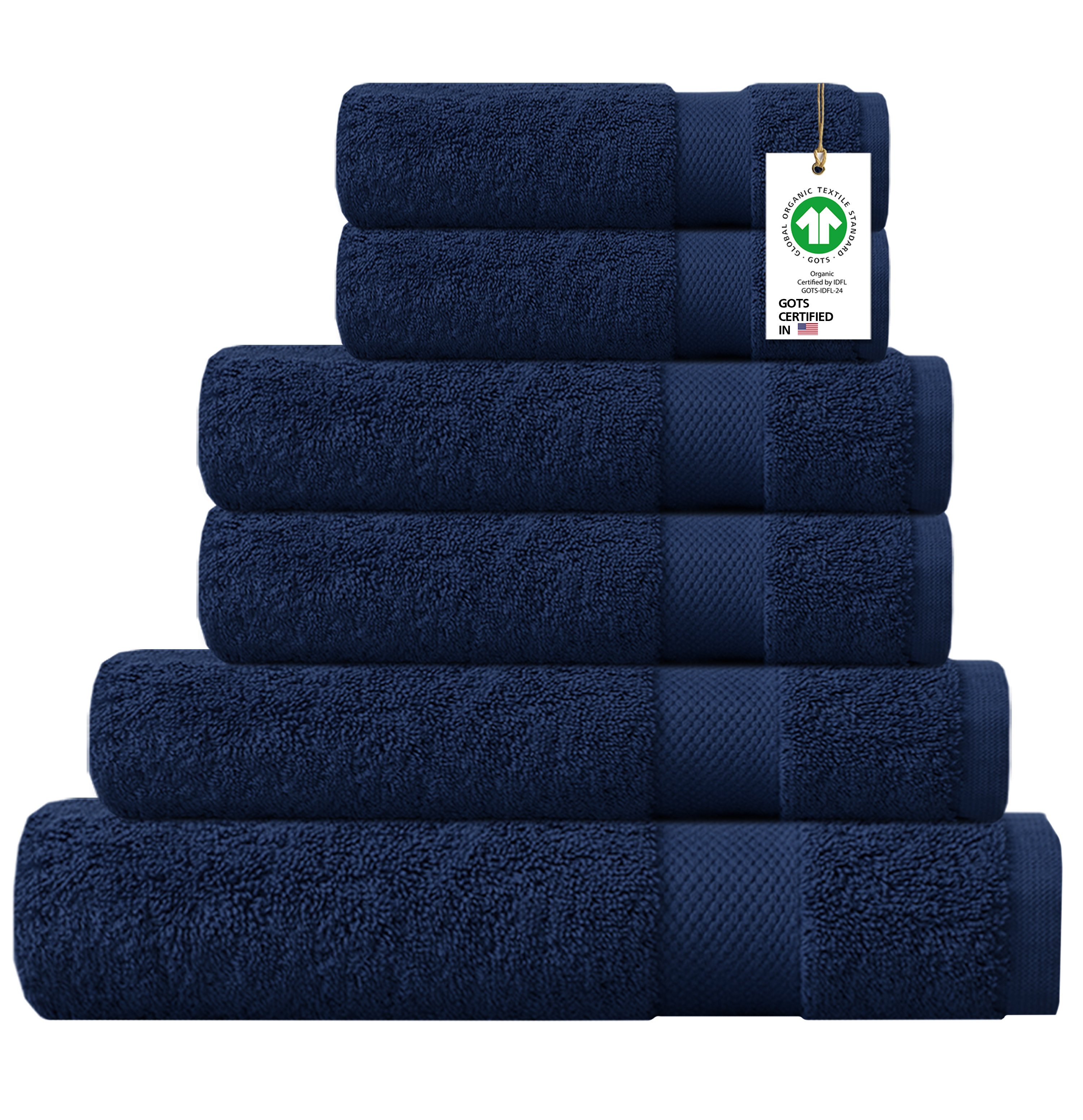 The Wonderfully Plush Organic Cotton 6 Piece Bath Towel Bundle 