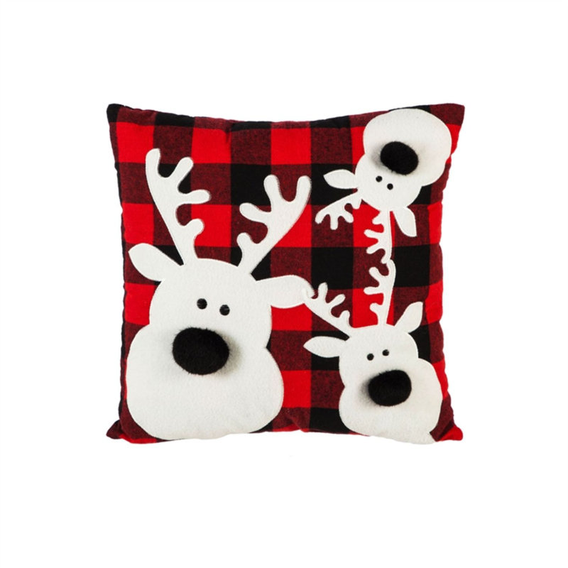 Plaid Deer Square Throw