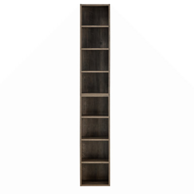 Multimedia 8-Tier Media Tower Rack, CD DVD Slim Storage Cabinet with Adjustable Shelves by Ebern Designs