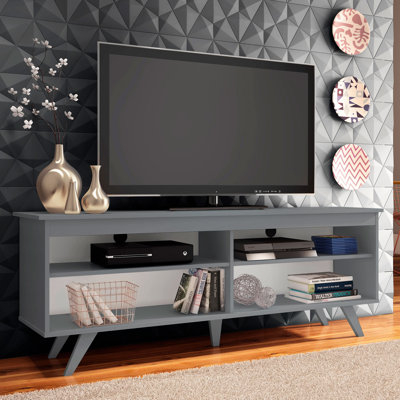 Leyburn TV Stand Entertainment Center with 4 Shelves and Cable Management for 55, 65 Inch TV Media Storage Gaming Media Console Living Room and Bedroom Modern Wooden Television