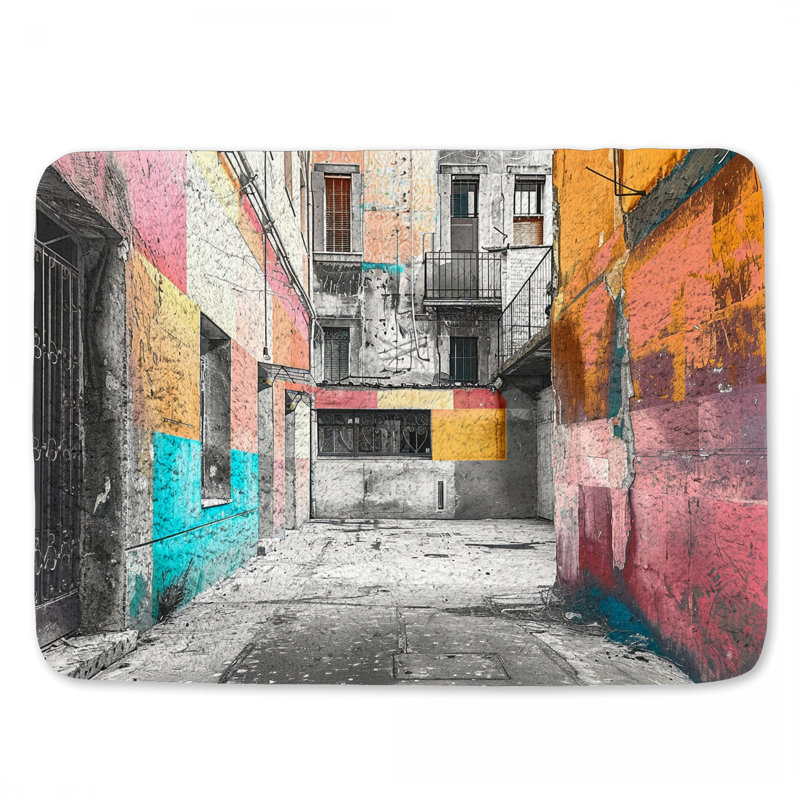 Tapis de salle de bain coloré, L 24 po x l 17 po