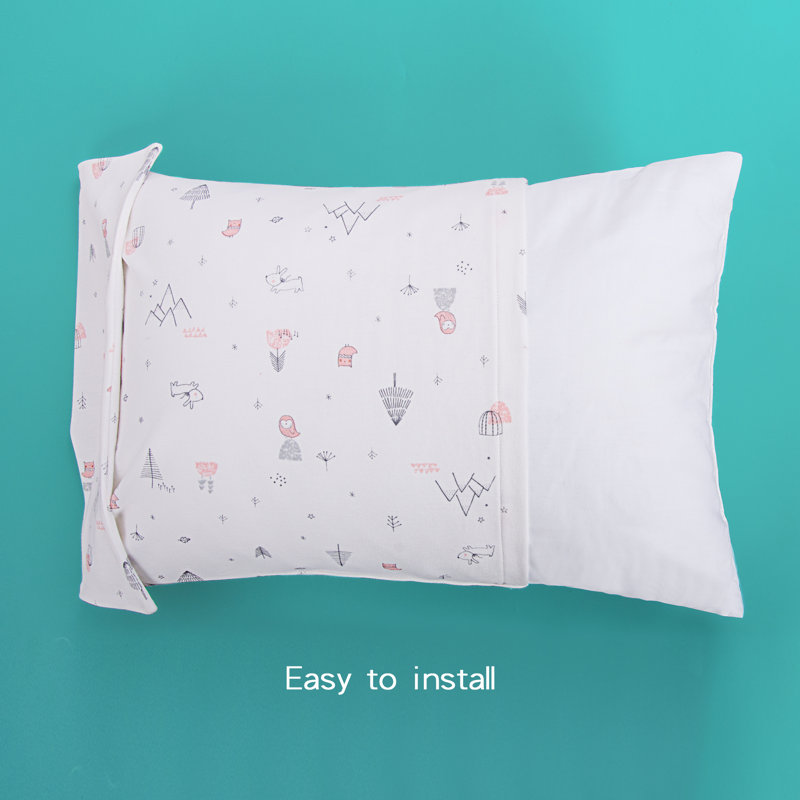 Taies d'oreiller en coton pour tout-petit, 13 po x 18 po, fermeture à enveloppe, hibou - NTBAY, Rose