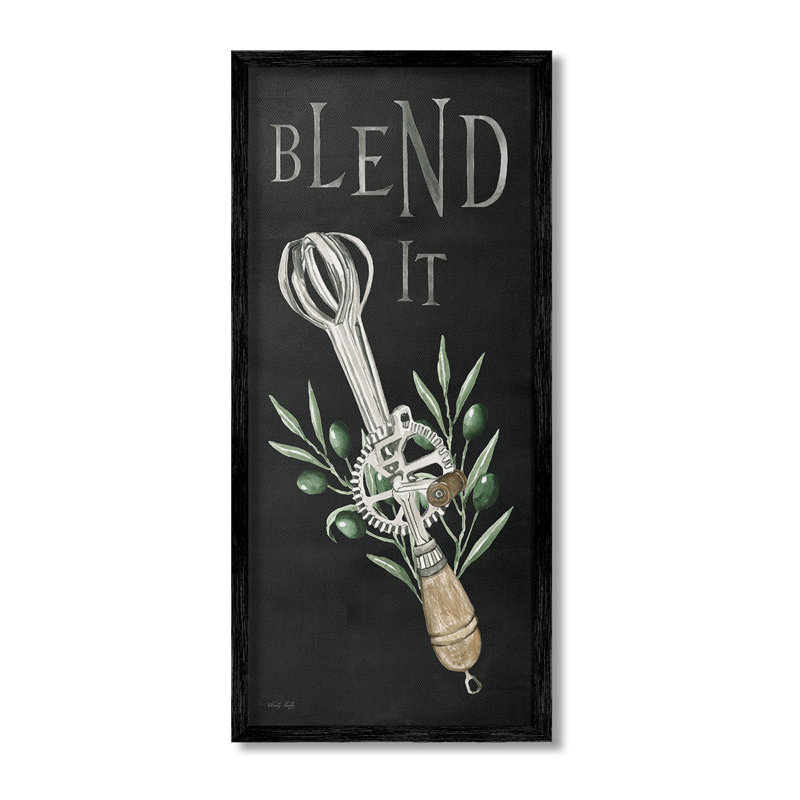 "Blend It", art de la giclée encadrée par Cindy Jacobs, H 24 po x l 10 po, Giclée encadrée noir minuit