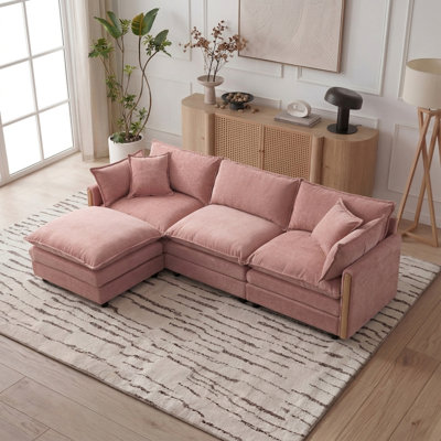 Canapé rembourré de 105 pouces à 3 places avec repose-pieds pour maison moderne