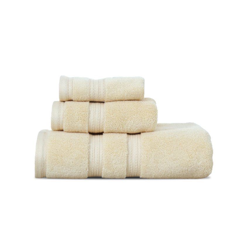 Elegance Essentials 550GSM 100% Cotton Zero Twist Bath Towel Set(1 Bath, 1 Hand Towel & 1 Washcloth), Yellow