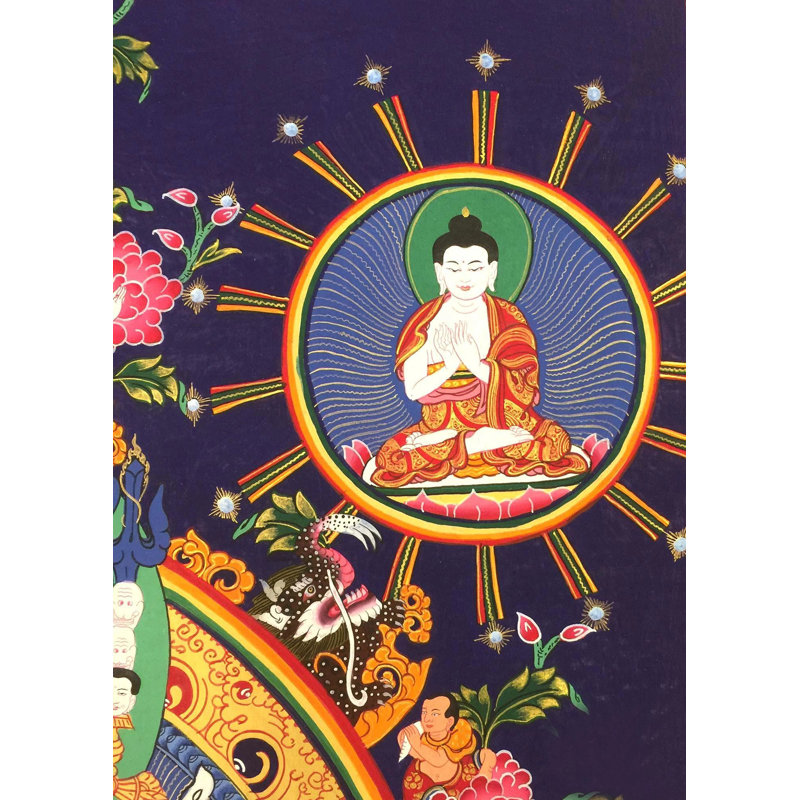 Gourou Padmasambava, le Lotus né (Brocadeless Thangka)