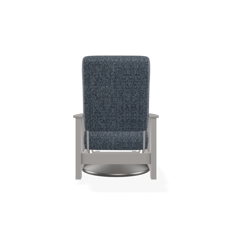 Leeward Polymer Outdoor Lounge Chair, Warm Gray, Restore Indigo