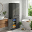  Armoire de cuisine autoportante 71 po Nahid avec 4 portes, 1 tiroir et tablettes réglables H ， Conception anti-basculement-1207924990