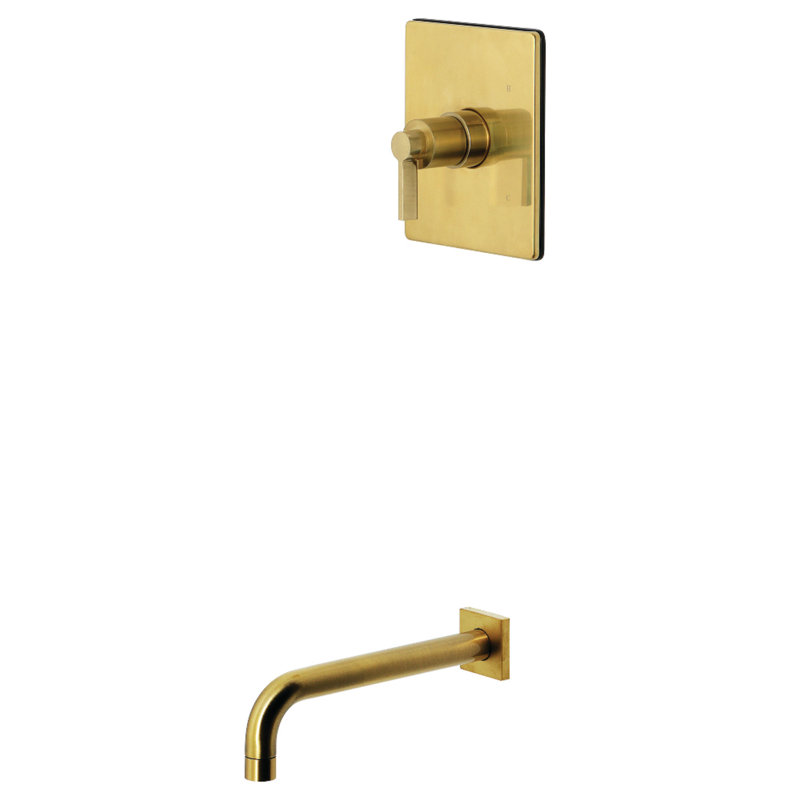 Robinet de baignoire à pression équilibrée à poignée simple Kingston Brass Nuvofusion, Laiton brossé