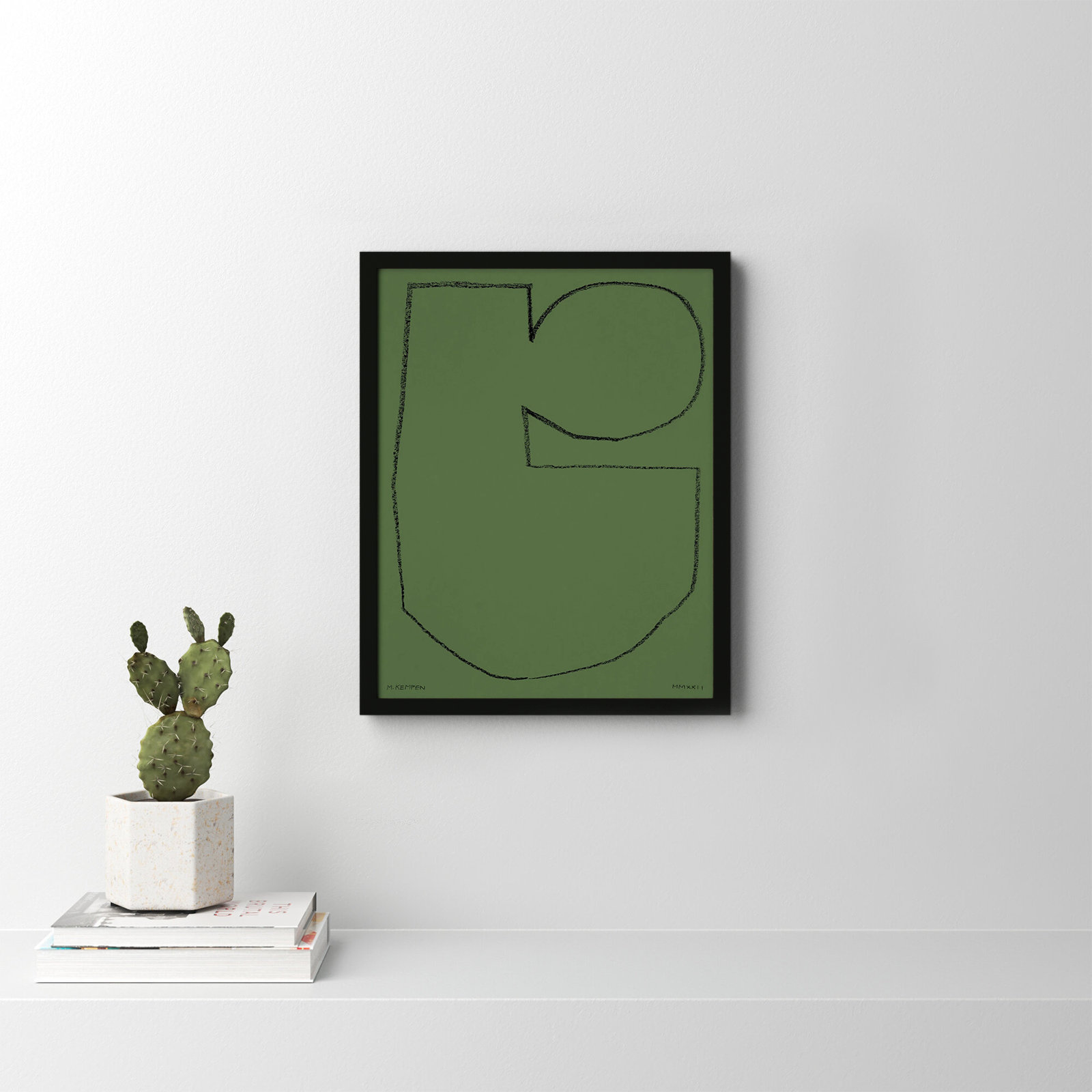Freya "Forest 2" Painting, Black Framed, 20" W x 25" H