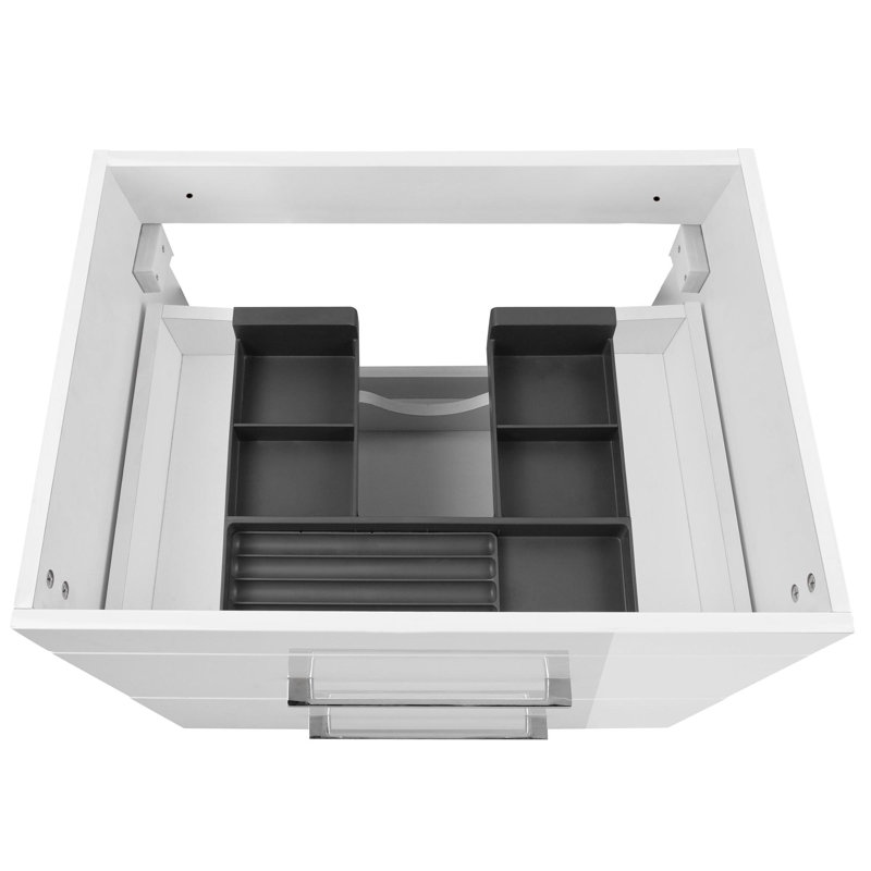 Meuble-lavabo mural blanc brillant, 24"