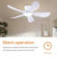 Ventilateur de plafond encastré à profil bas 32/36/46/52 po avec éclairage et télécommande-649039931-649039910