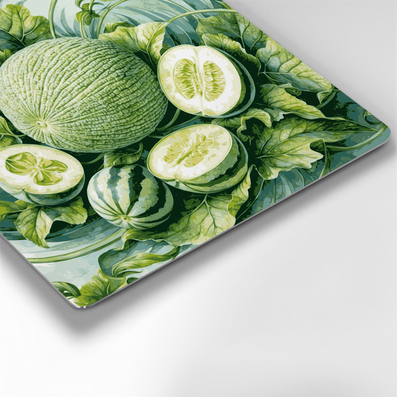 Art mural en métal vert légumes Melon, H 16 po x l 16 po